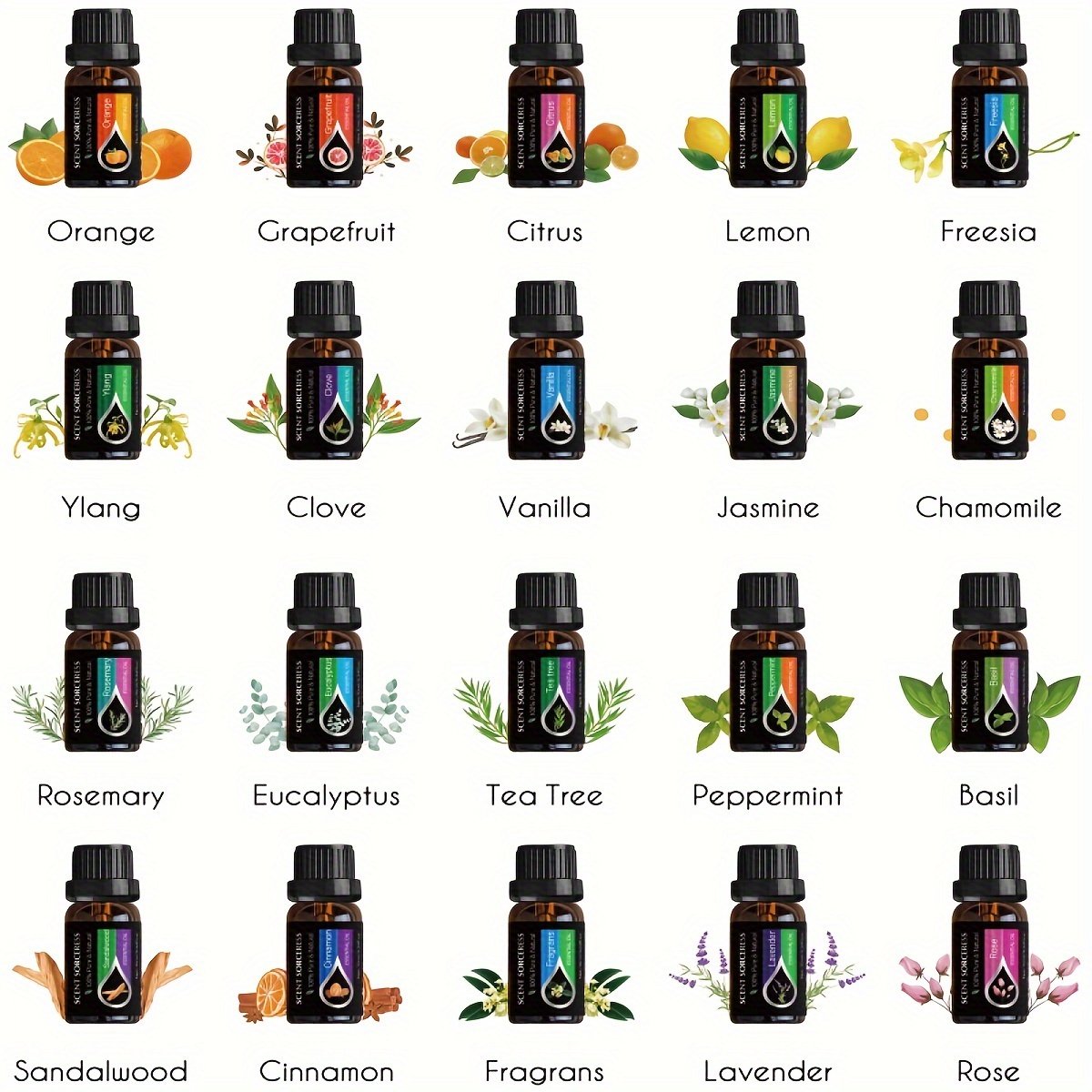 20個/セット エッセンシャルオイルセット ラベンダー ユー - Home Fragrance Oil のレビューと価格