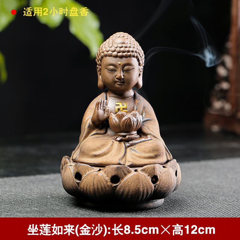 自宅のリビングルーム用のセラミック香箱。禅仏像、小さな僧侶、 - Home Fragrance Fig のレビューと価格